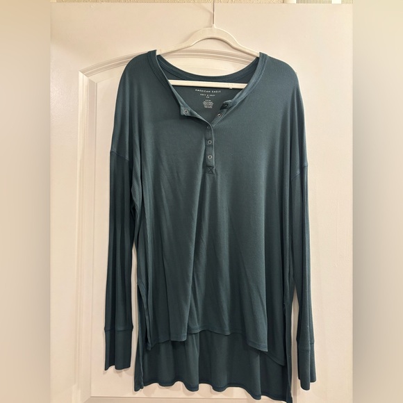 American Eagle Outfitters Tops - American Eagle Outfitters Long-Sleeve Henley Top - Green